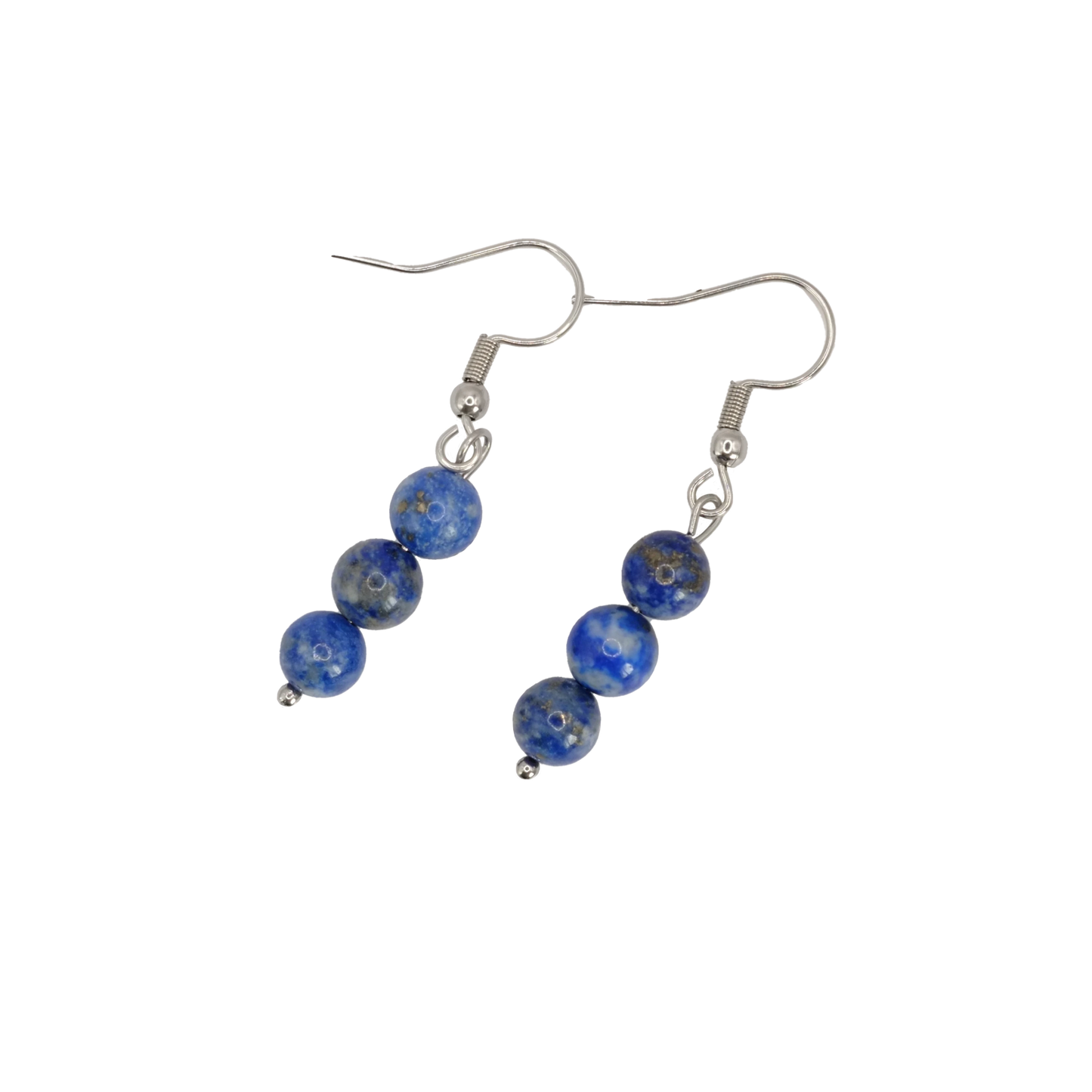 Boucles d'oreilles boules lapis lazuli 6mm