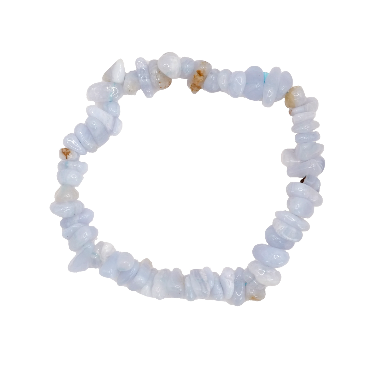 Bracelet baroque en calcédoine bleue de Namibie de qualité AA