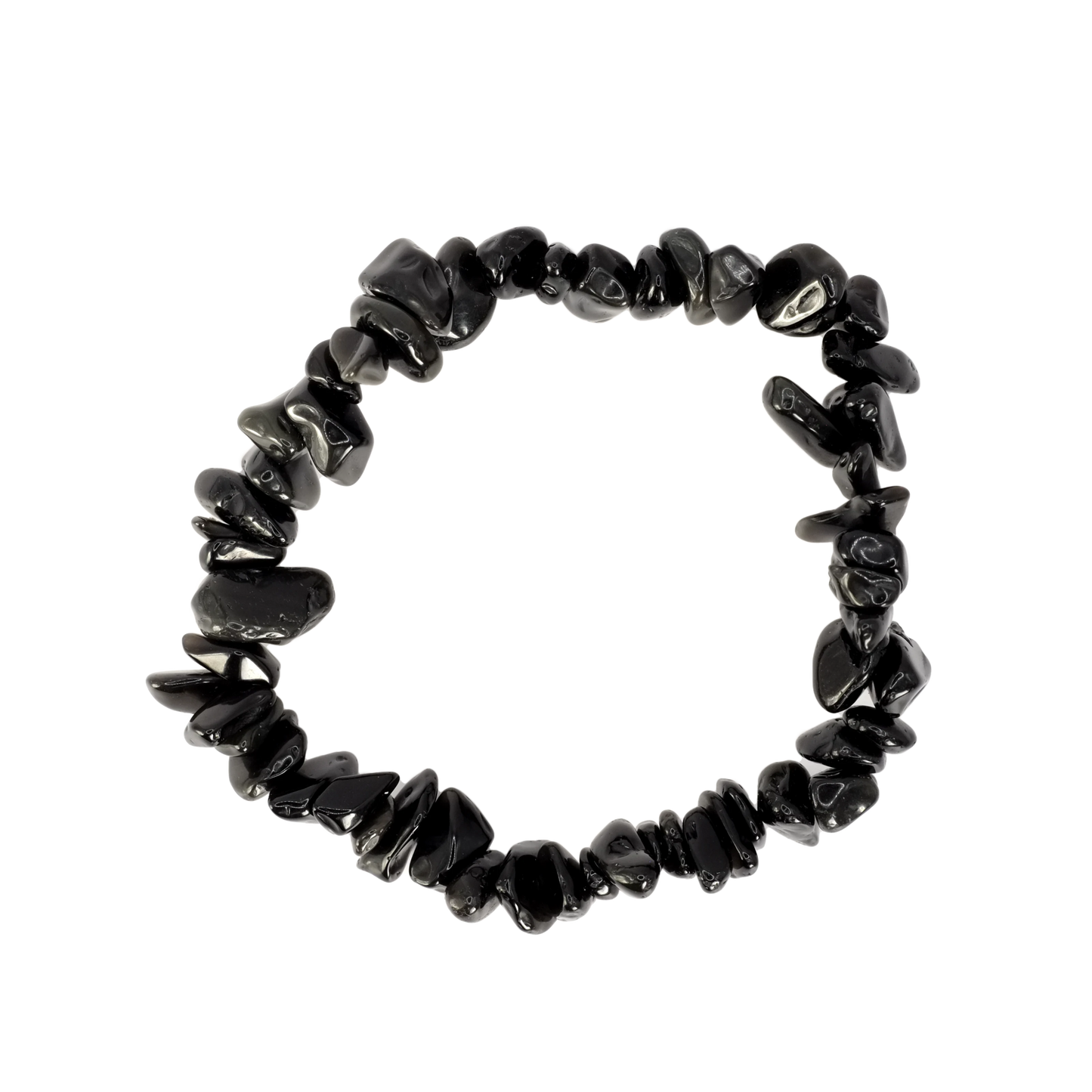 Bracelet baroque en obsidienne noire du Mexique de qualité A
