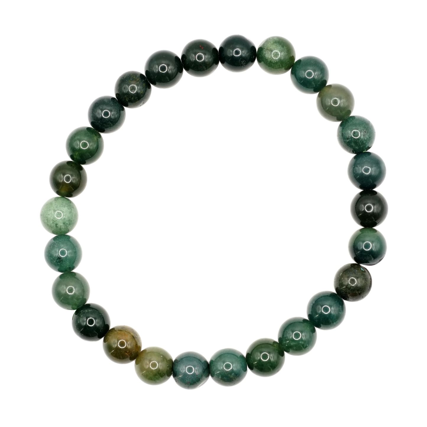 Bracelets boule en agate mousse du Brésil de qualité AB
