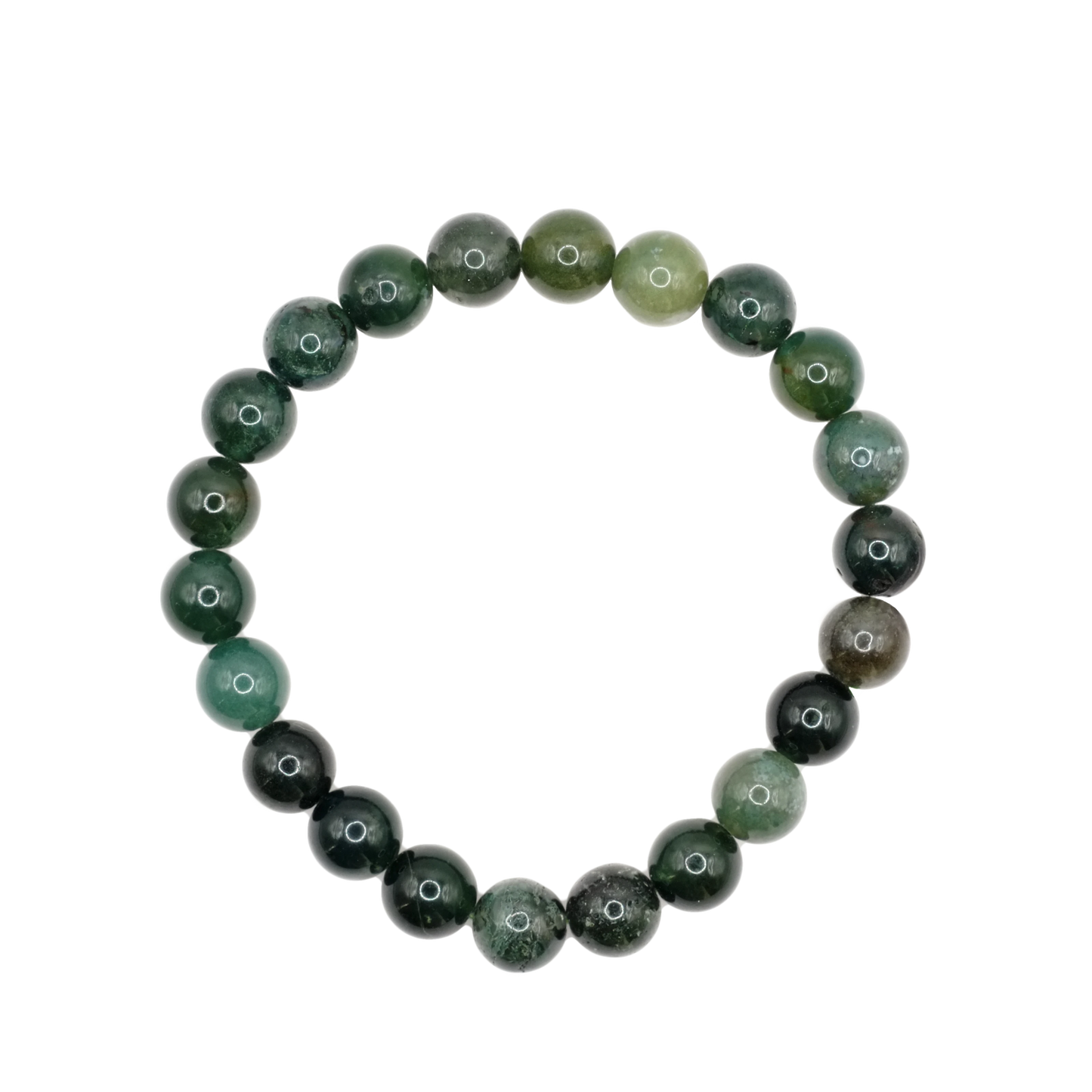 Bracelets boule en agate mousse du Brésil de qualité AB