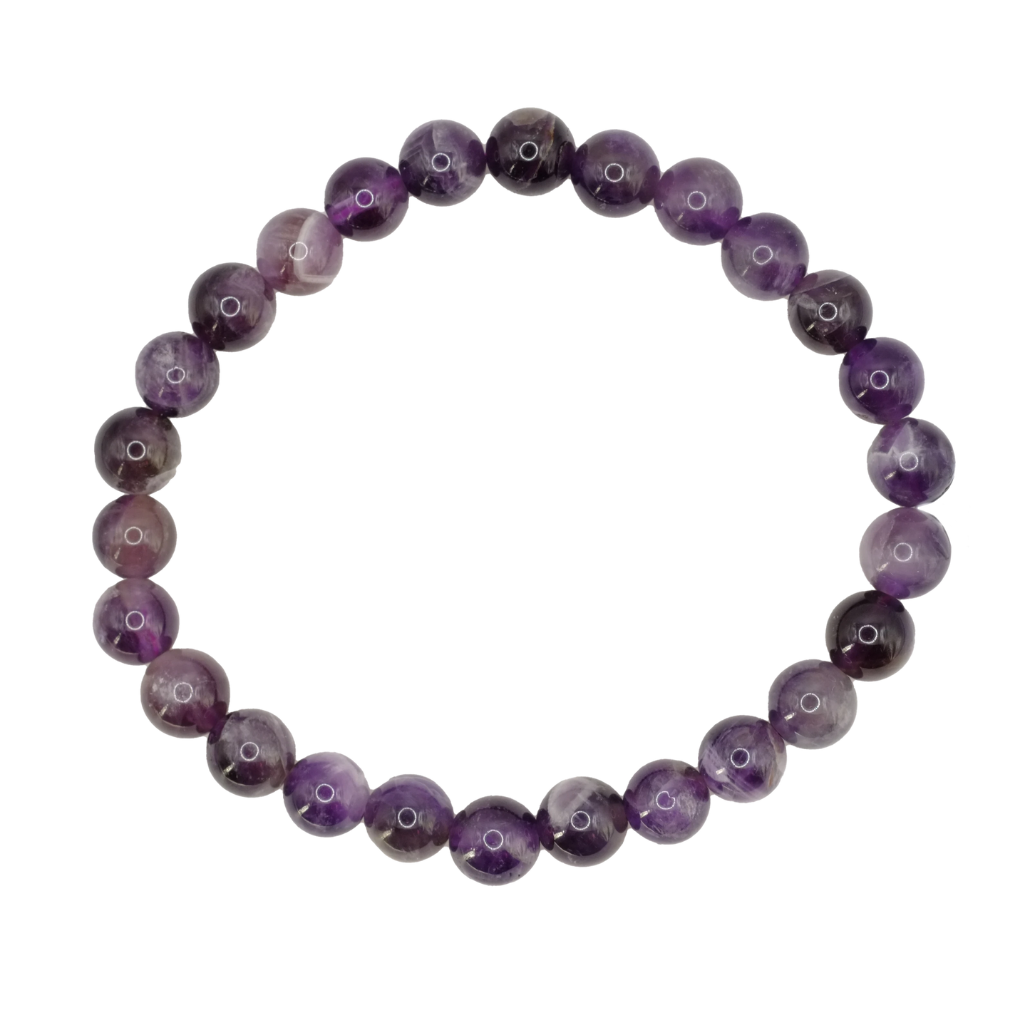 Bracelet boule 8mm en améthyste du Brésil de qualité A - Taille 2
