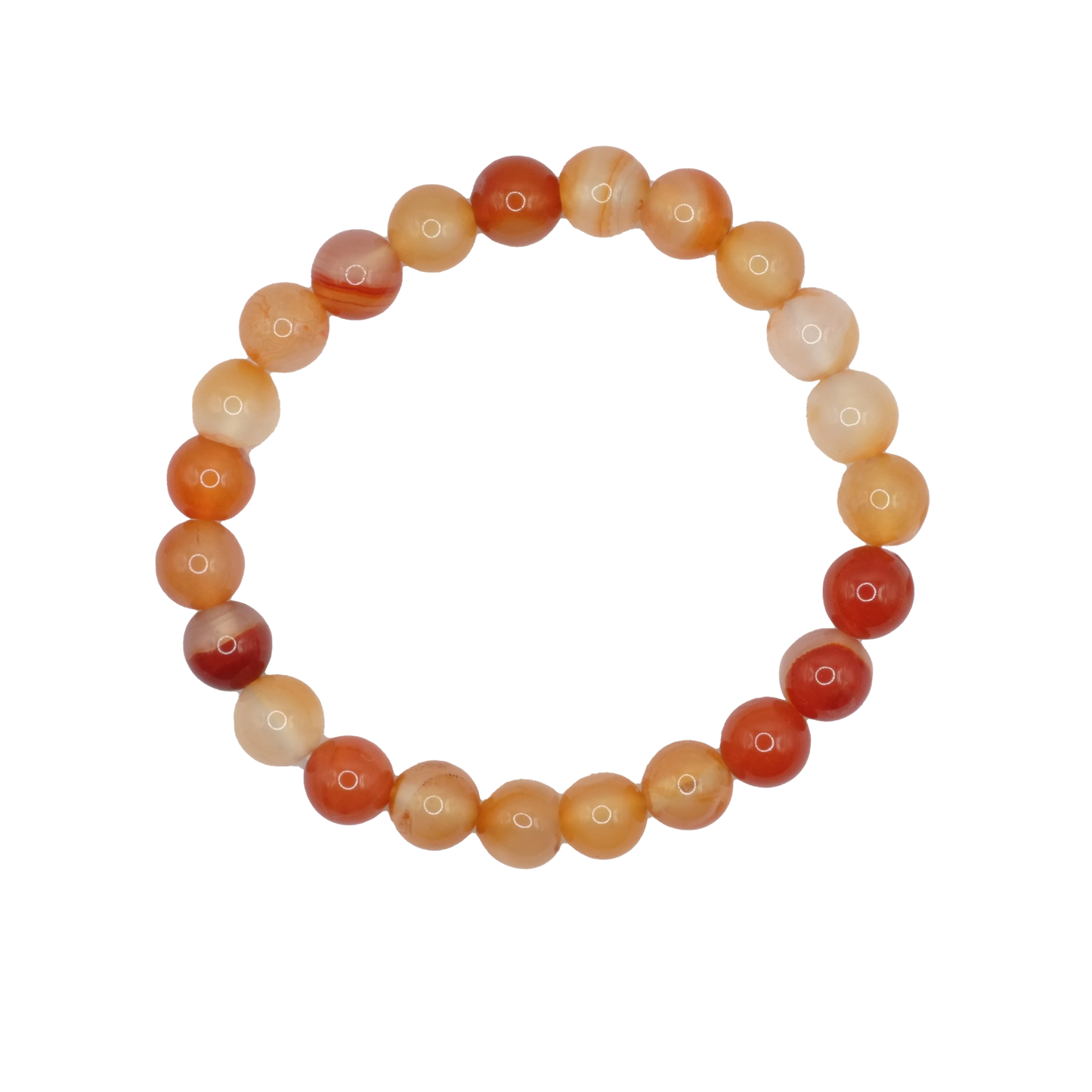 Bracelet boule en cornaline du Brésil de qualité A