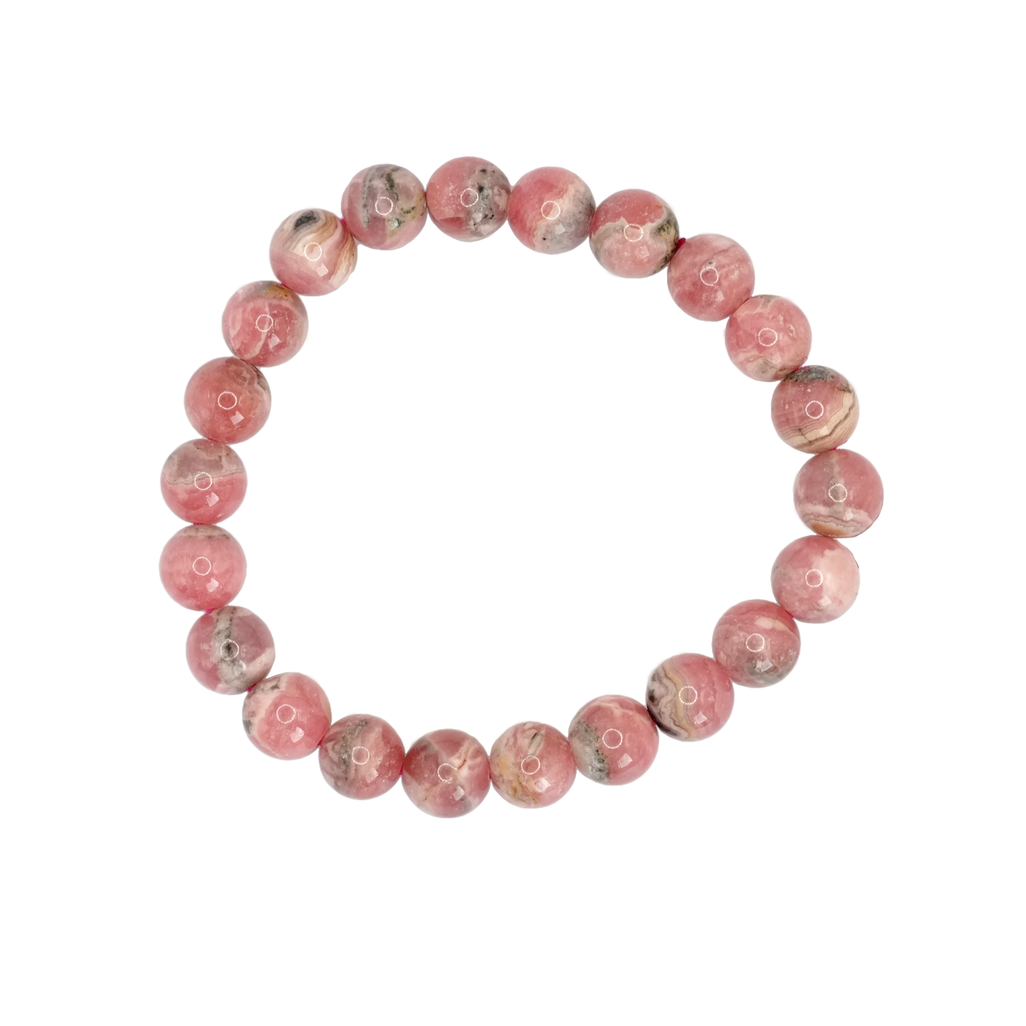 Bracelet boule en rhodochrosite d'Argentine de qualité A+