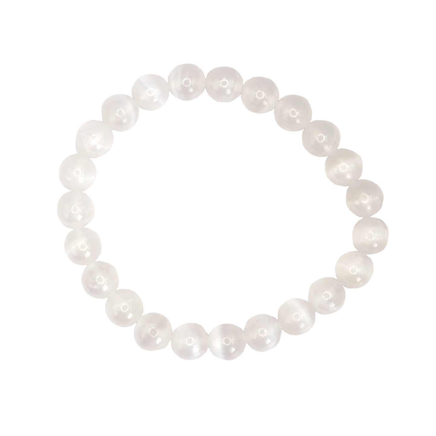 Bracelet boule en sélénite du Maroc de qualité AA