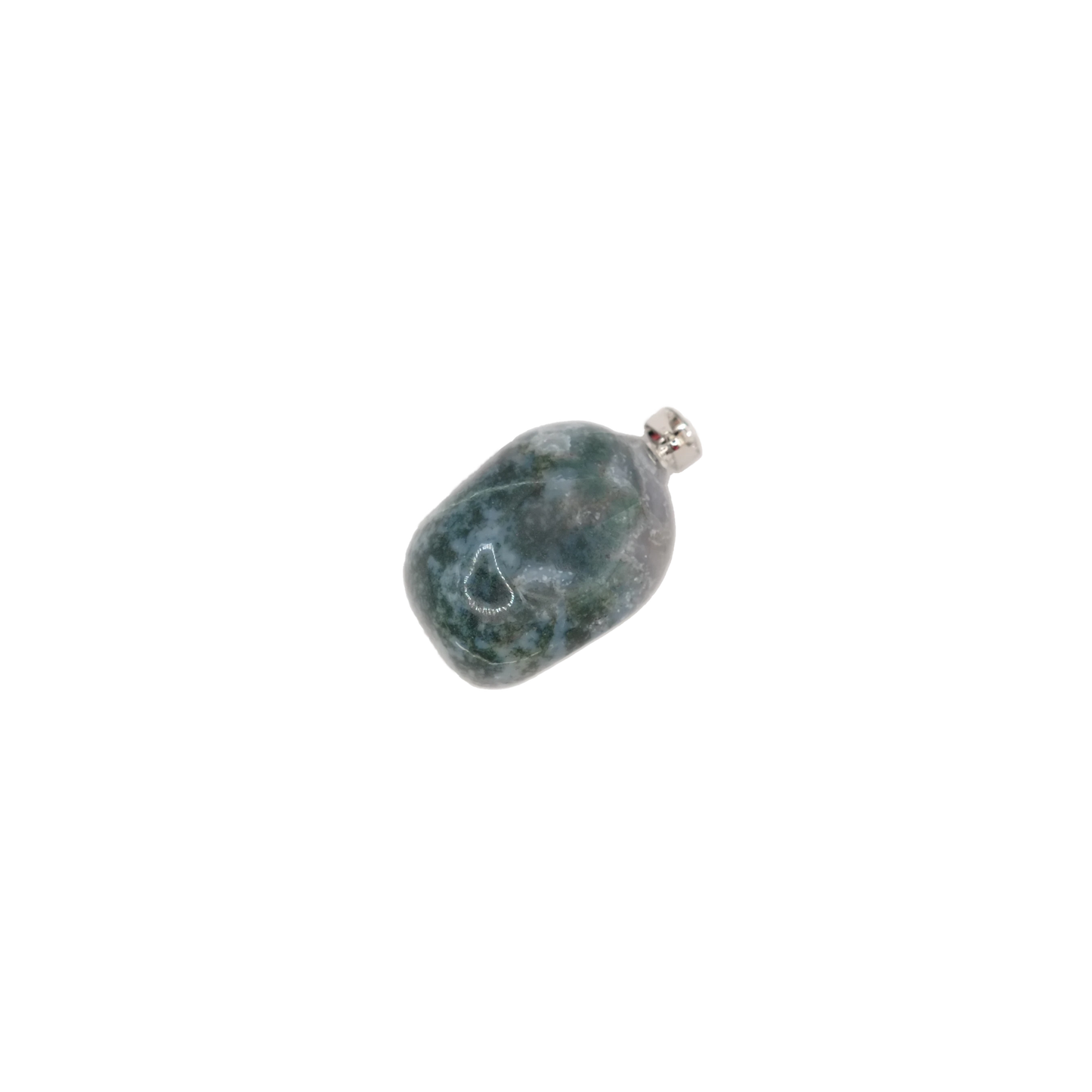 Pendentif pierre roulé en agate mousse du Brésil de qualité A