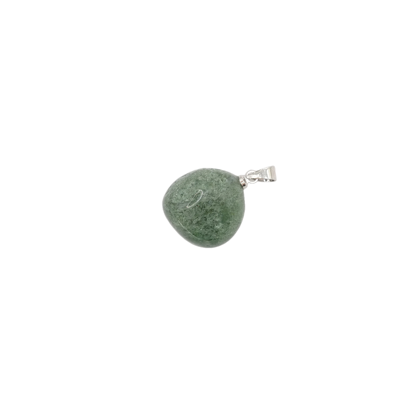 Pendentif pierre roulé en agate mousse du Brésil de qualité A