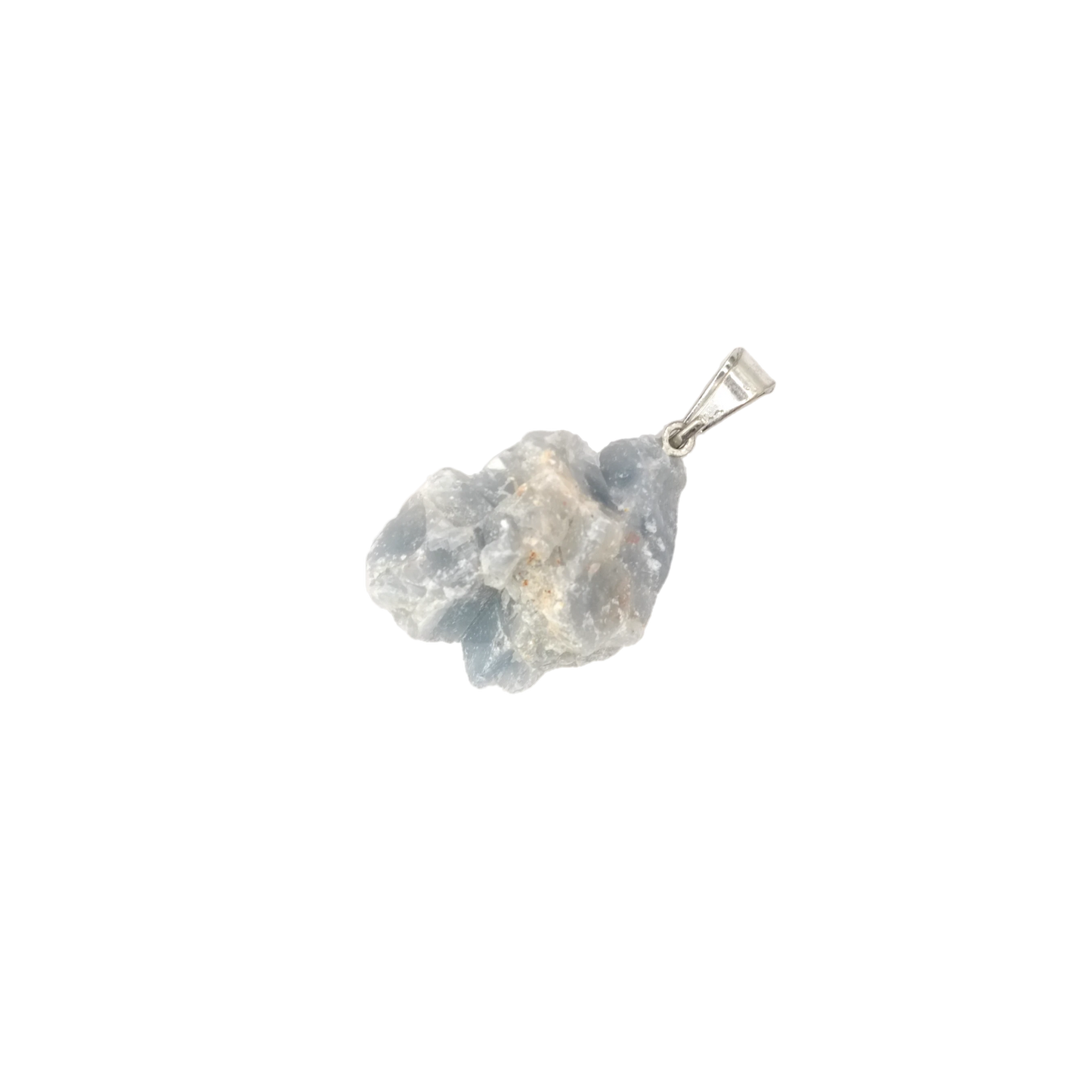 Pendentif pierre brute en calcite bleue du Mexique de qualité A