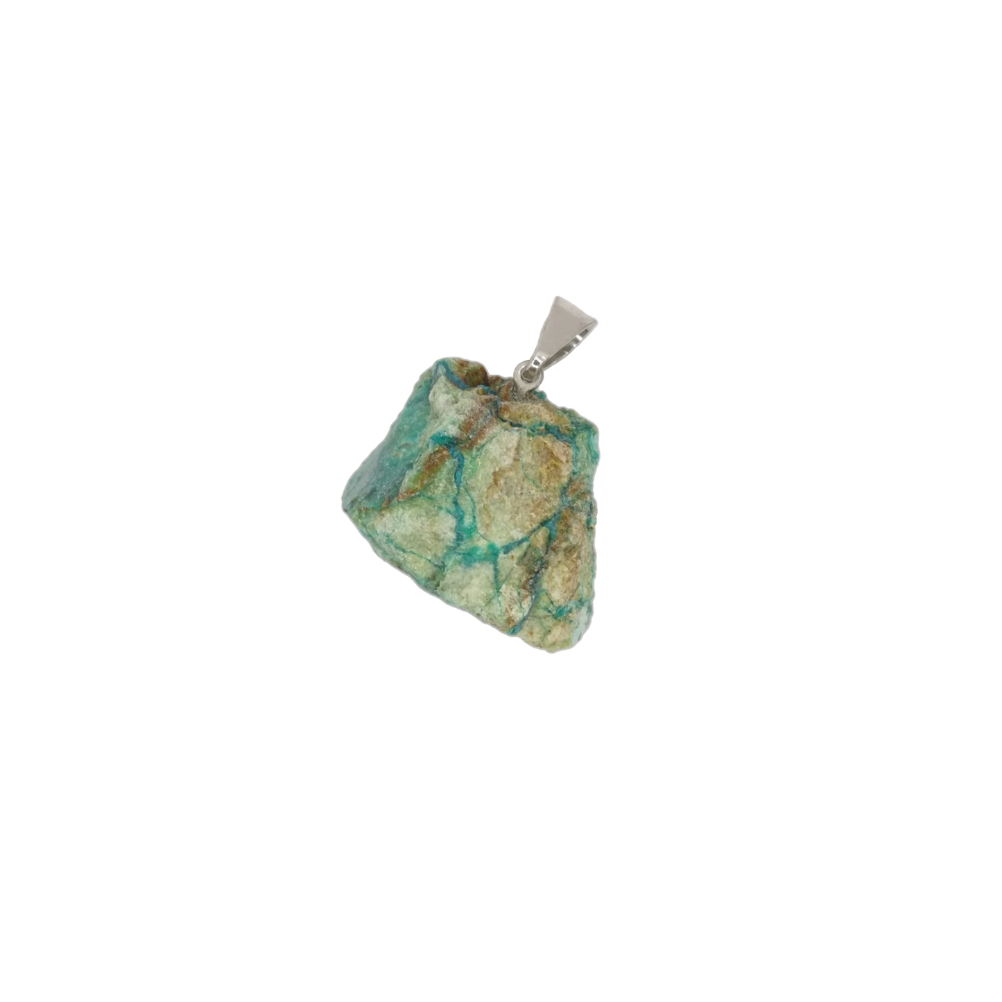 Pendentif pierre brute en chrysocolle du Pérou de qualité AA