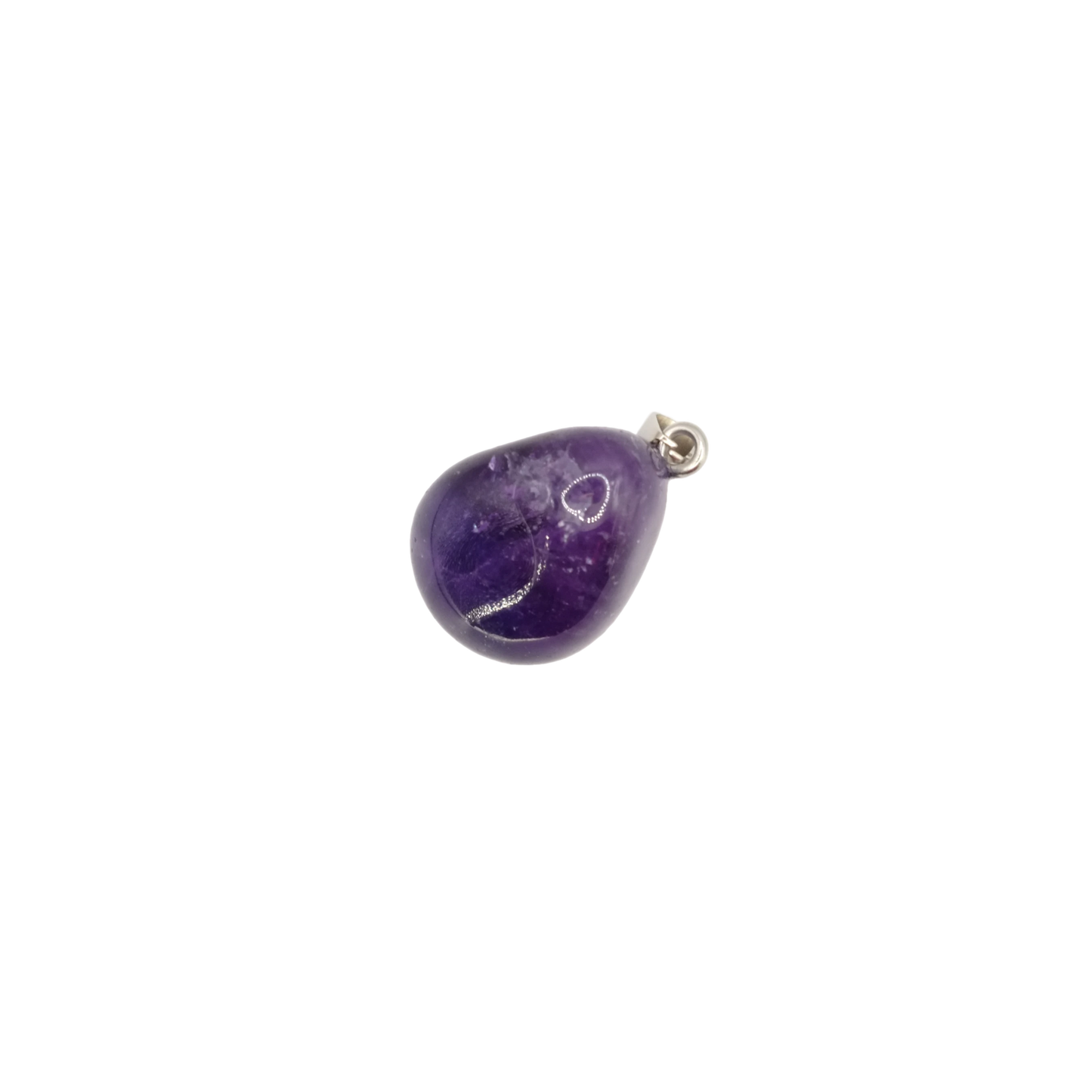 Pendentif pierre roulée en améthyste d'Uruguay de qualité AA