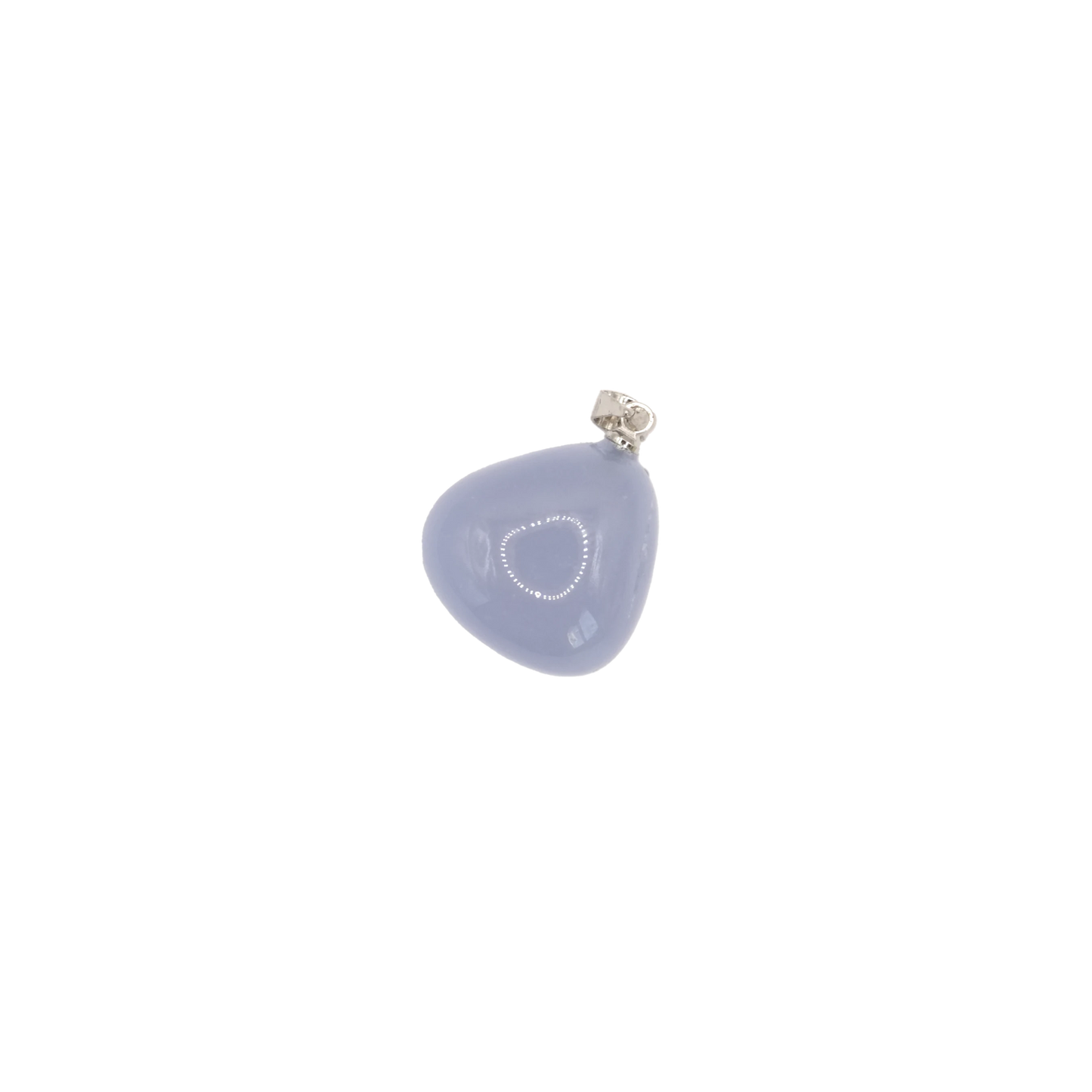 Pendentif pierre roulée en calcédoine bleue de Namibie de qualité AA