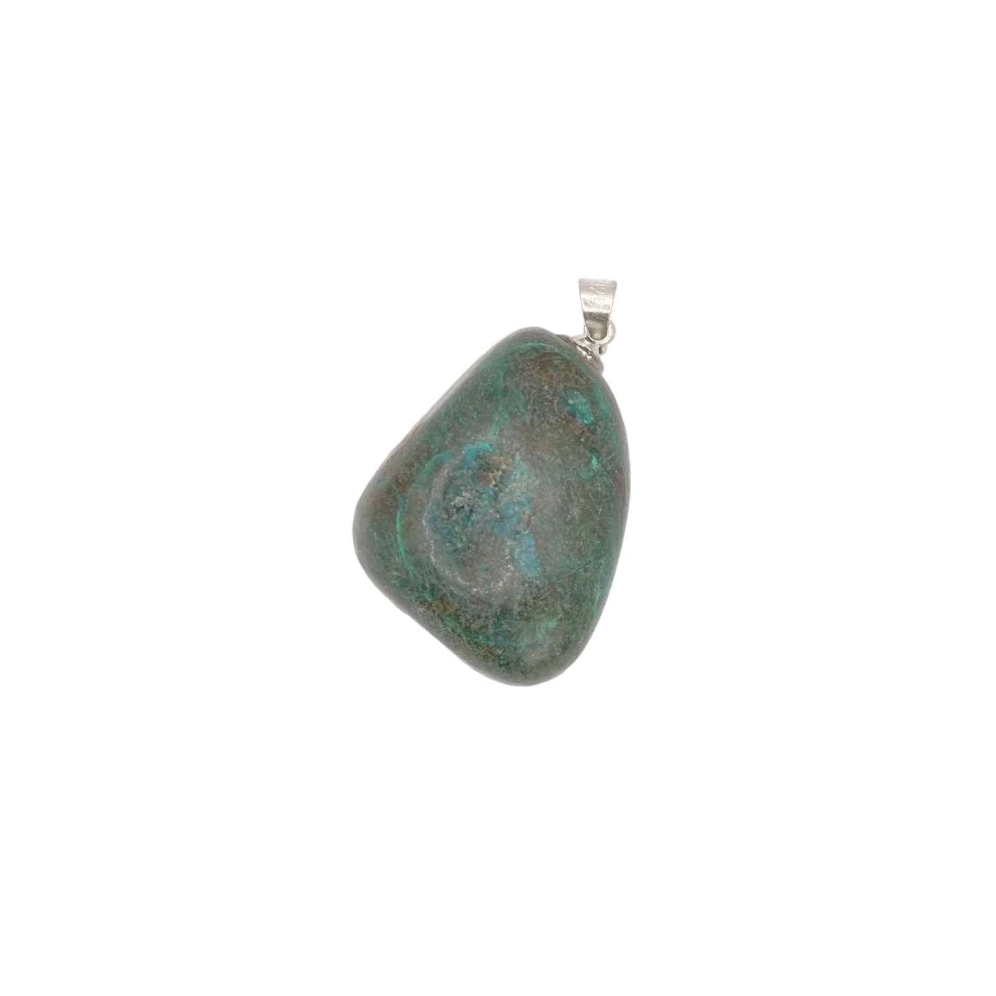 Pendentif pierre roulée en chrysocolle du Pérou de qualité AA