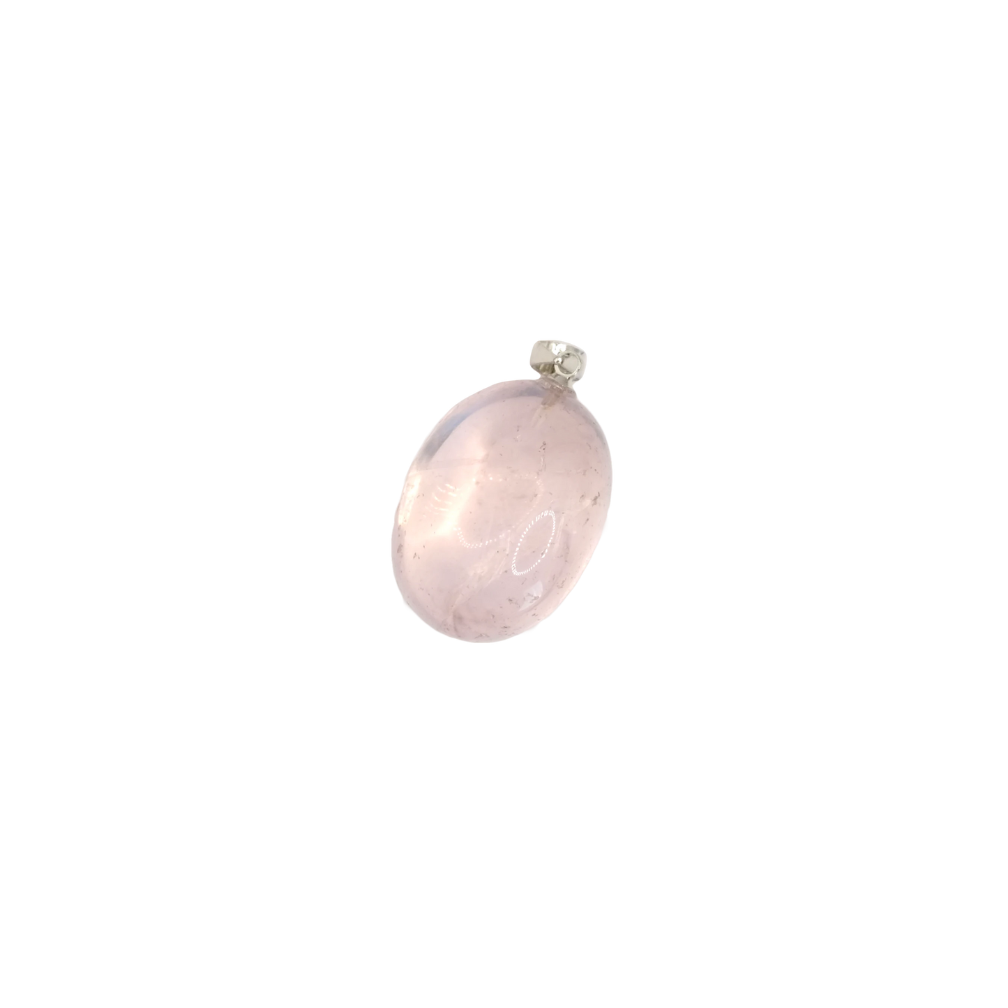 Pendentif pierre roulée en quartz rose du Brésil de qualité AAA