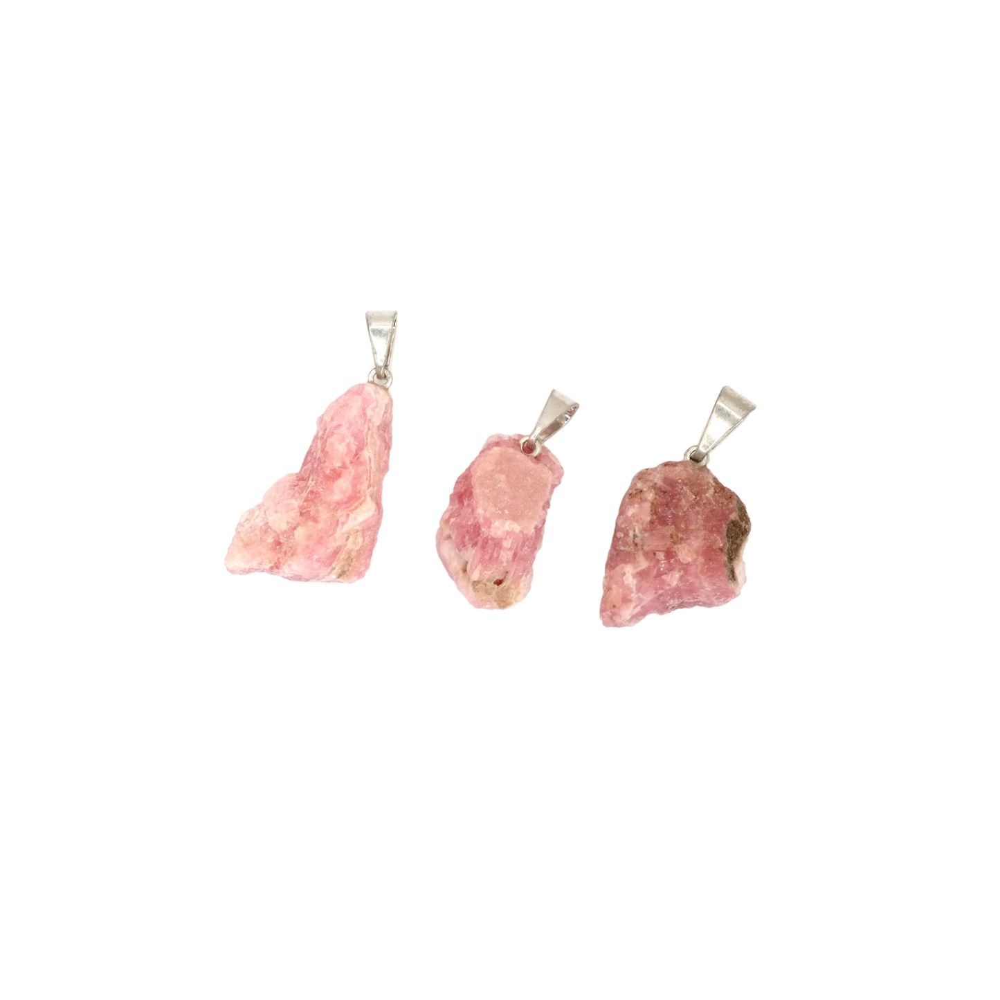 Pendentifs pierre brute en rhodochrosite d'Argentine de qualité AA