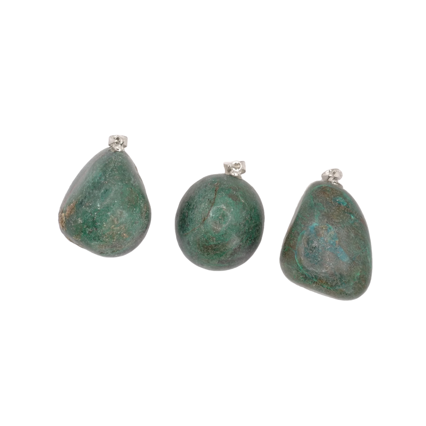 Pendentifs pierre roulée en chrysocolle du Pérou de qualité AA