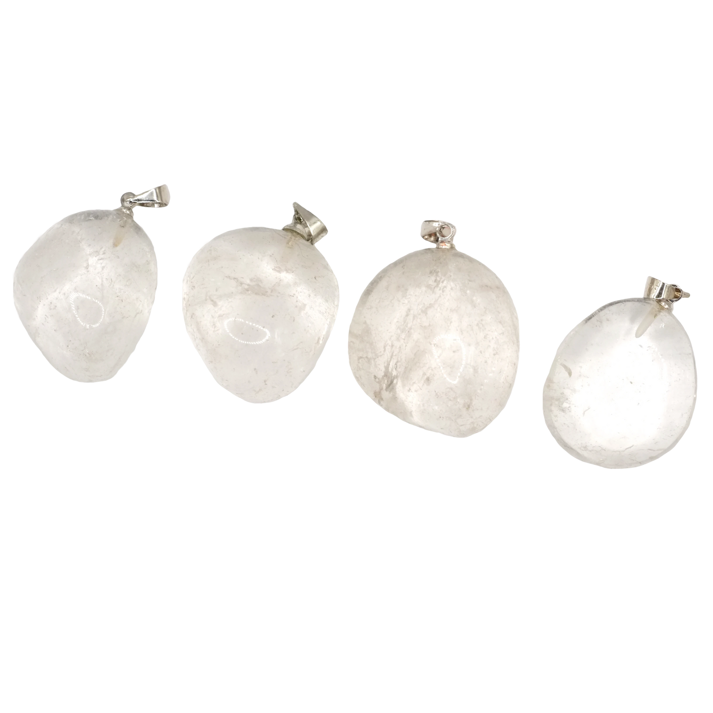 Pendentifs pierre roulée en cristal de roche du Brésil de qualité A+
