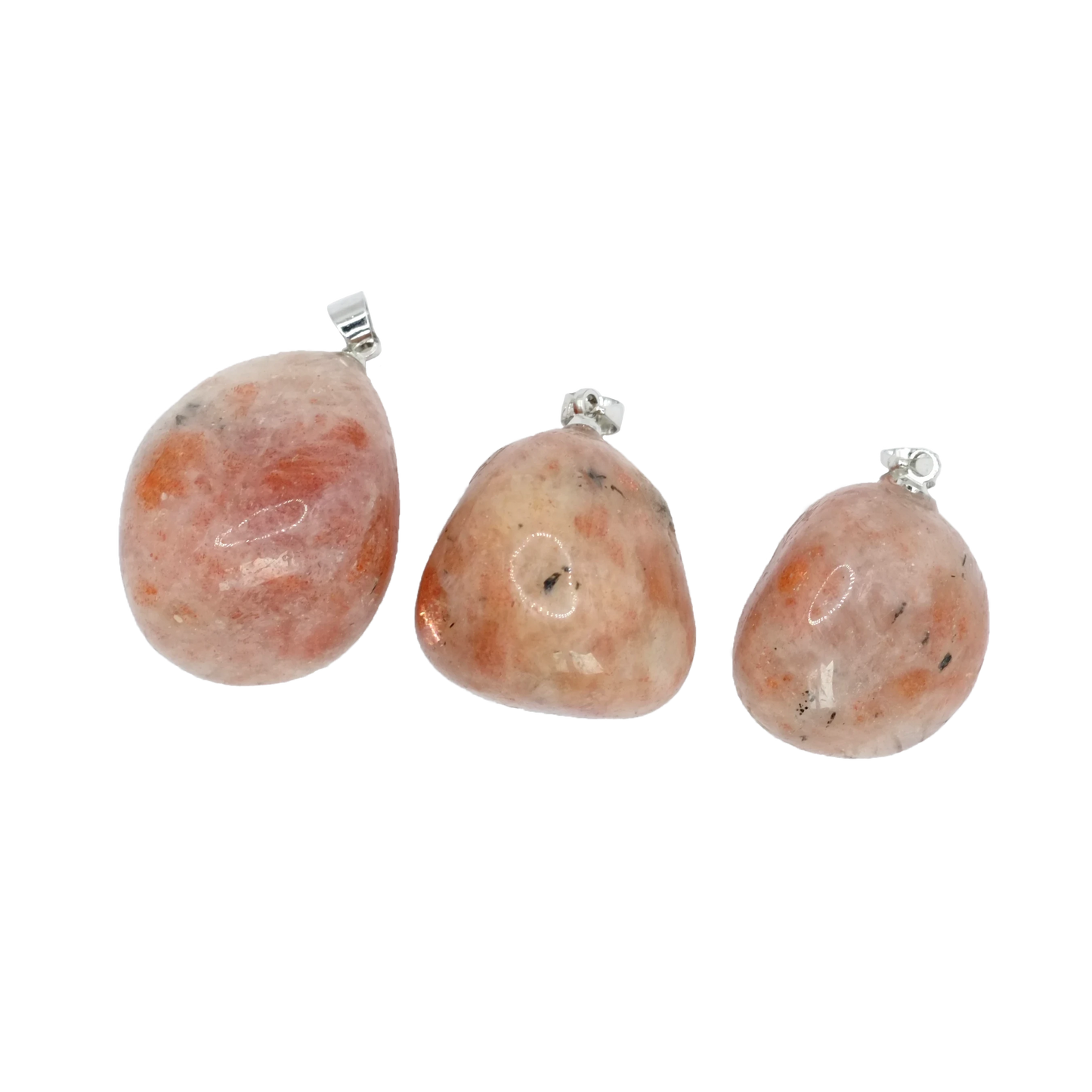 Pendentifs pierre roulée en pierre de soleil d'Inde de qualité A+