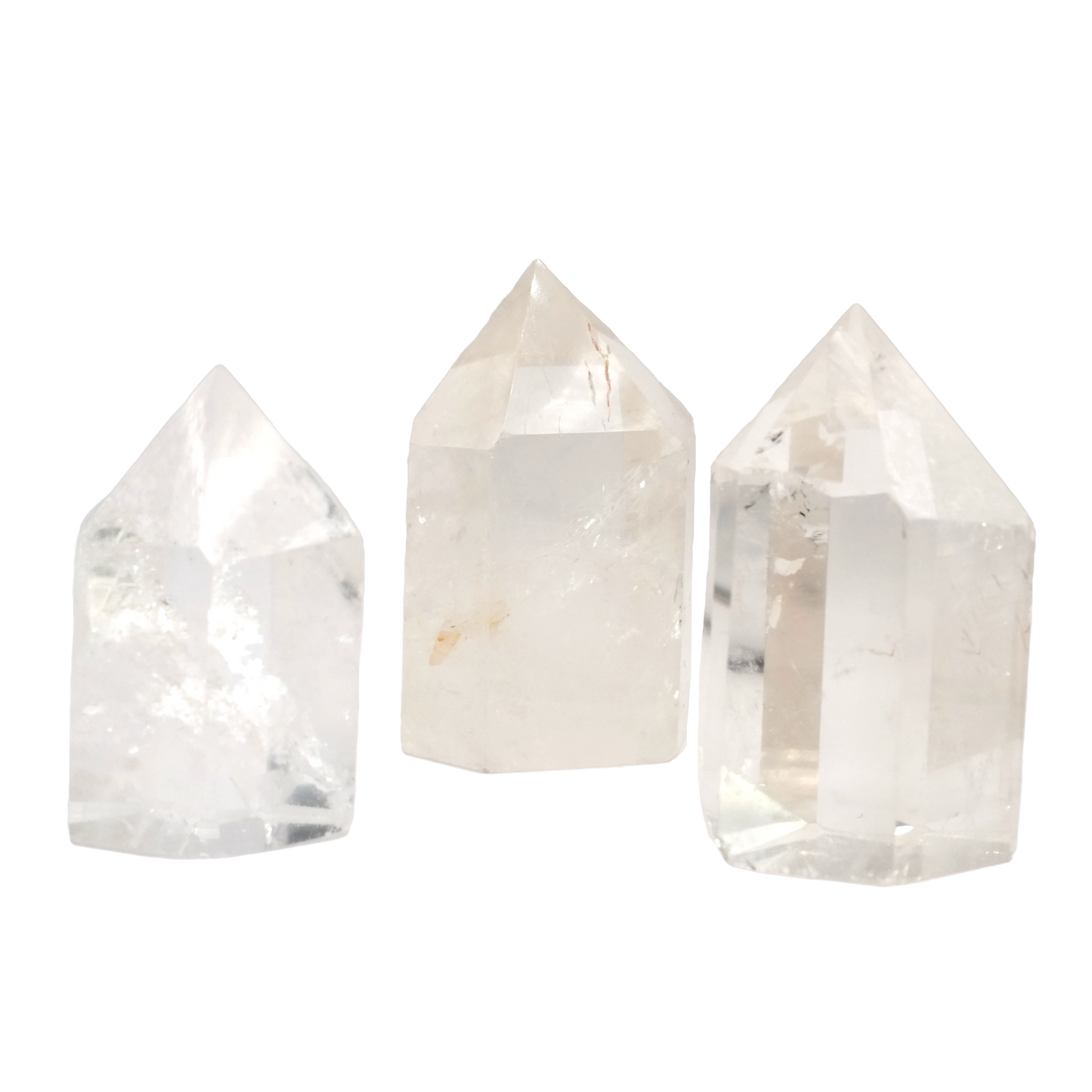 Pointe polie en cristal de roche du Brésil de qualité AA+