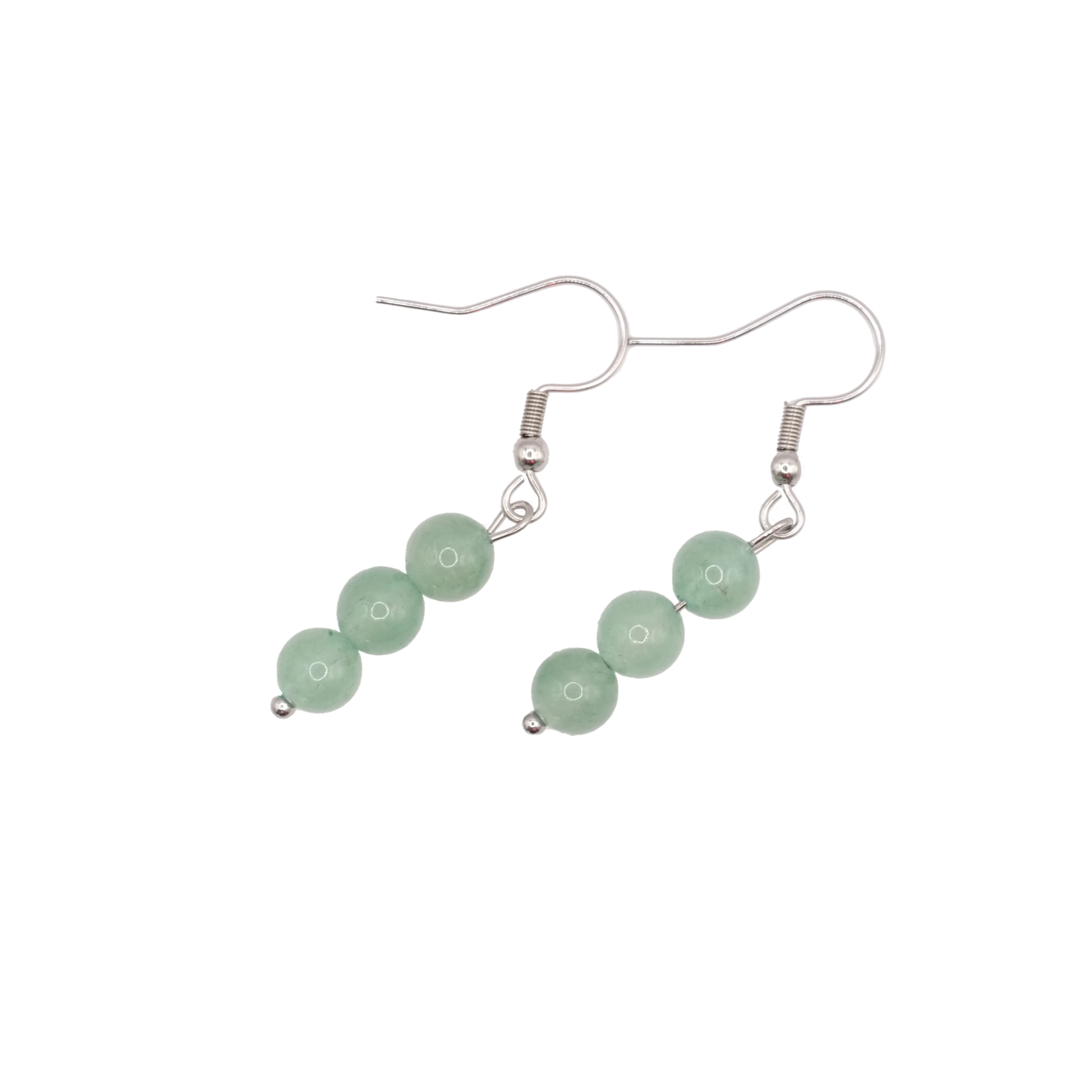 Boucles d'oreilles boules aventurine 6mm