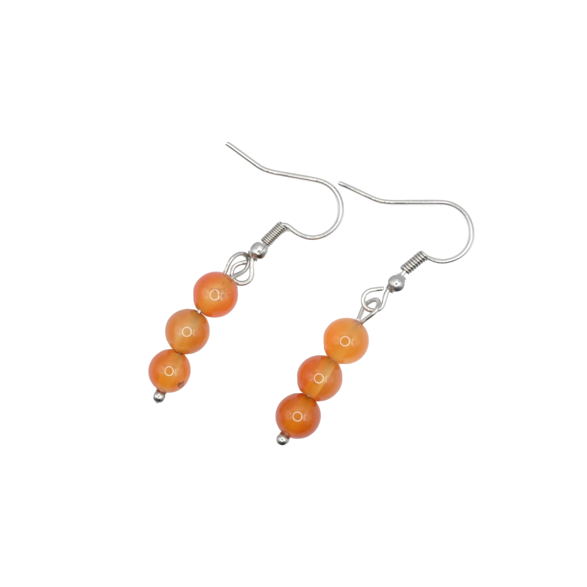 Boucles d'oreilles boules cornaline 6mm