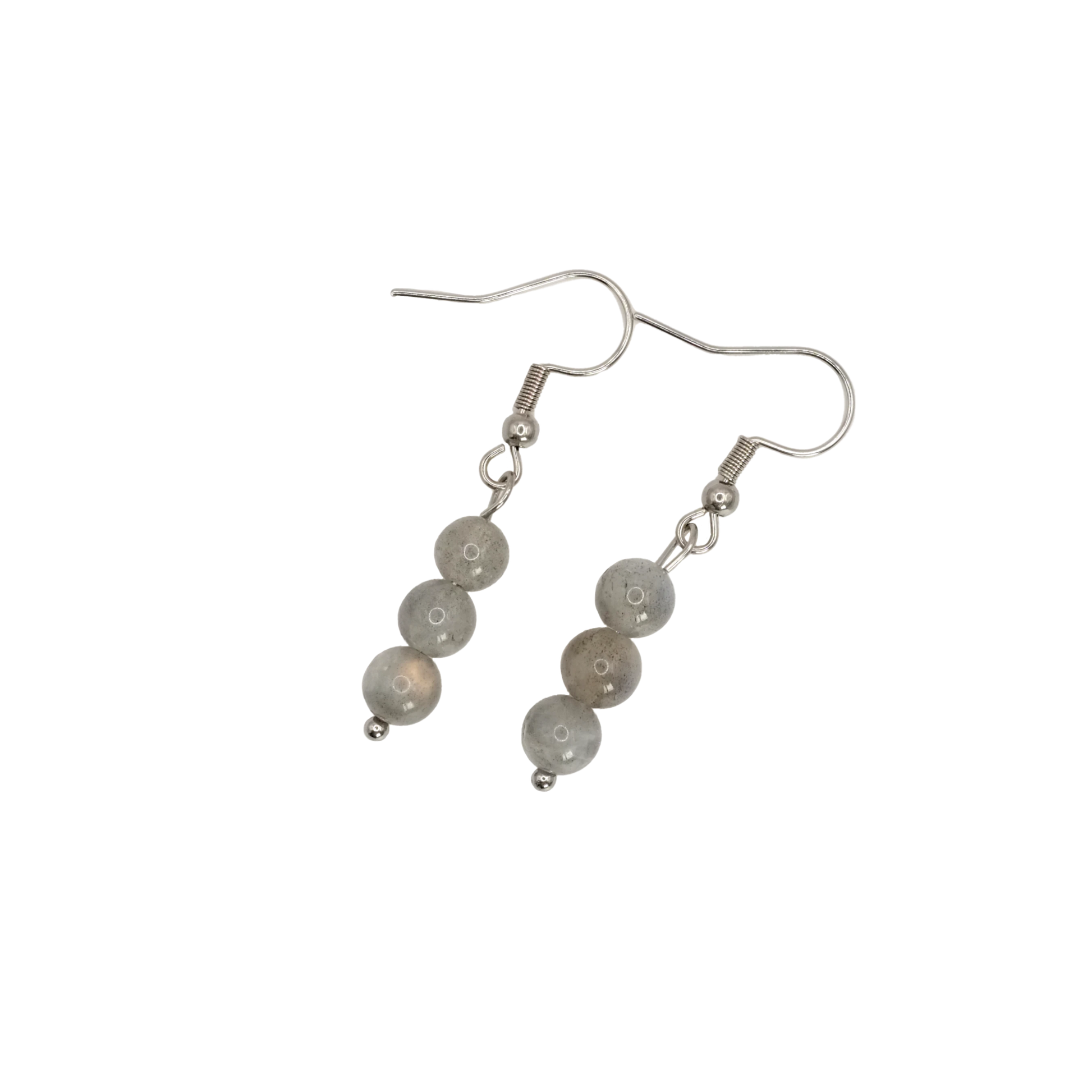 Boucles d'oreilles boules labradorite mm