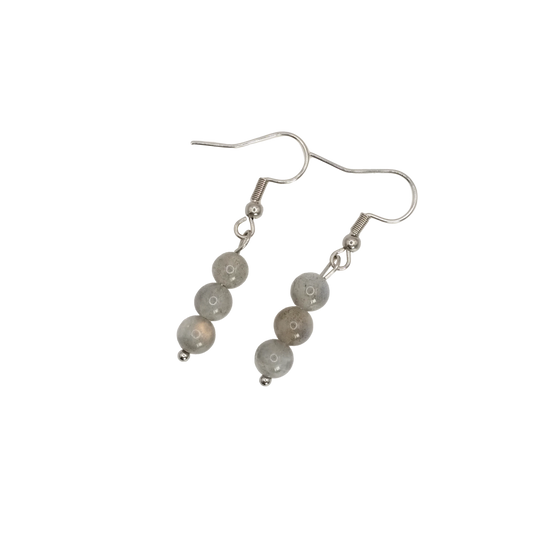 Boucles d'oreilles boules labradorite mm