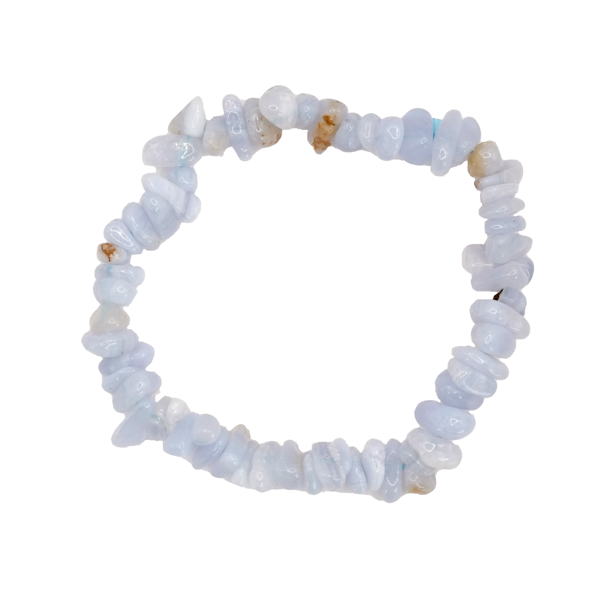 Bracelet baroque en calcédoine bleue&nbsp;de Namibie de qualité AA