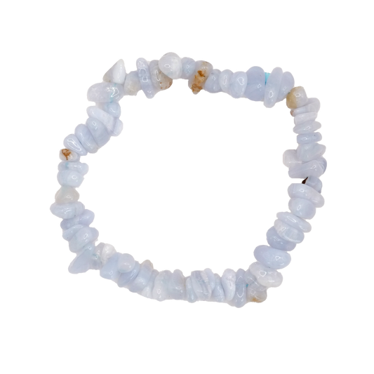 Bracelet baroque en calcédoine bleue&nbsp;de Namibie de qualité AA