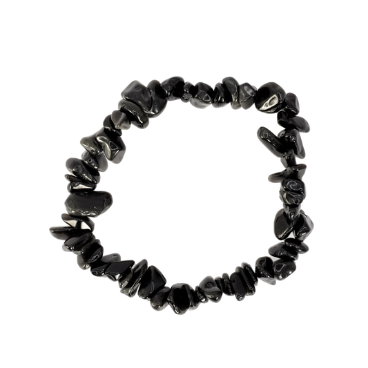 Bracelet baroque en obsidienne noire du Mexique de qualité A