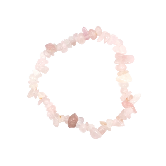 Bracelet baroque en quartz rose de Madagascar de qualité A+