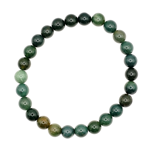 Bracelets boule en agate mousse du Brésil de qualité AB