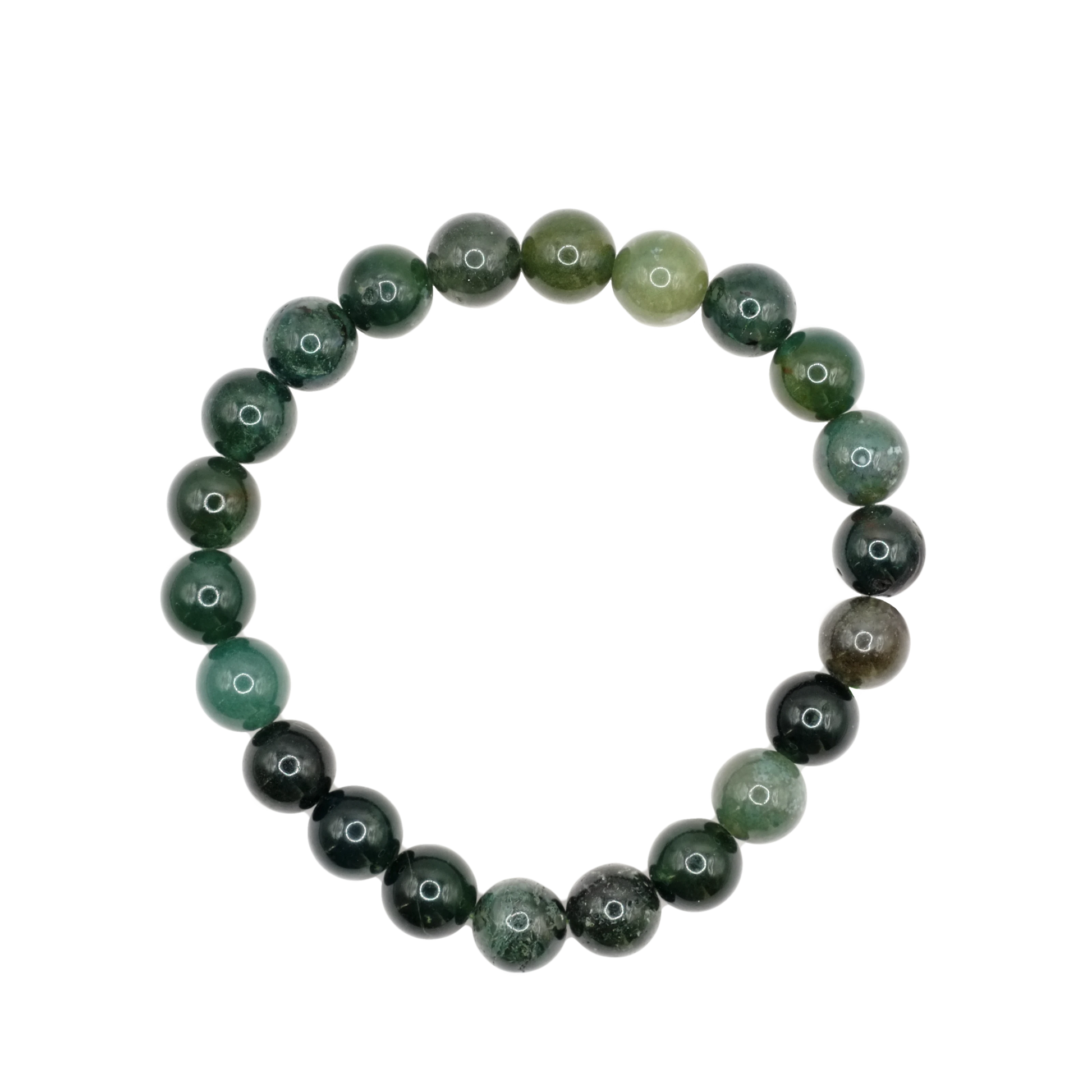 Bracelets boule en agate mousse du Brésil de qualité AB
