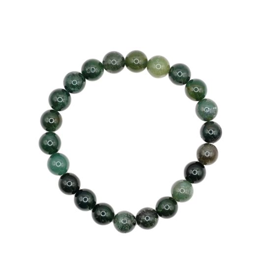 Bracelets boule en agate mousse du Brésil de qualité AB