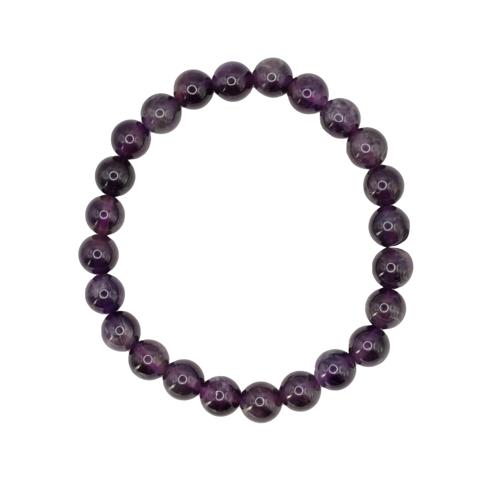 Bracelet boule 8mm en améthyste d'Uruguay de qualité A+