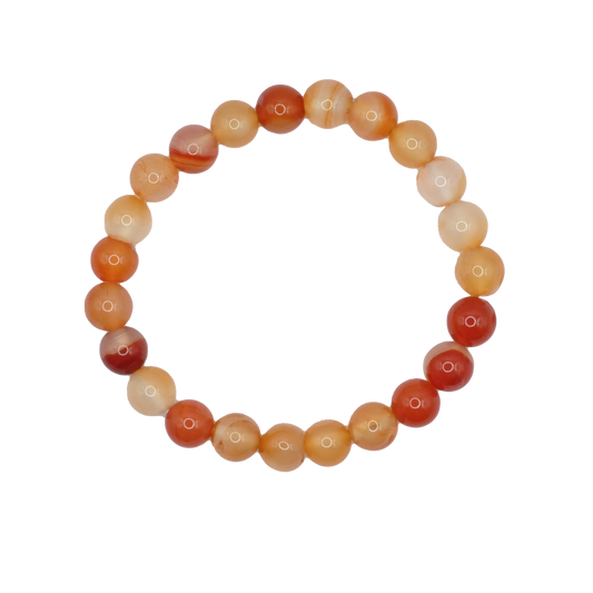 Bracelet boule en cornaline du Brésil de qualité A