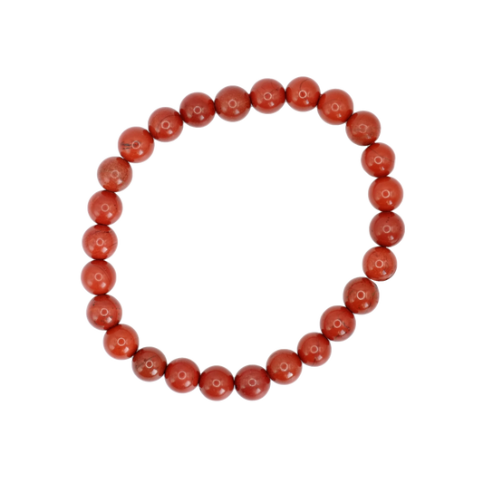 Bracelet boule en jaspe rouge d'Afrique du Sud de qualité A - Taille 2