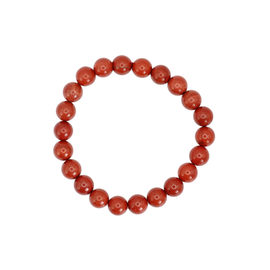 Bracelet boule en jaspe rouge d'Afrique du Sud de qualité A