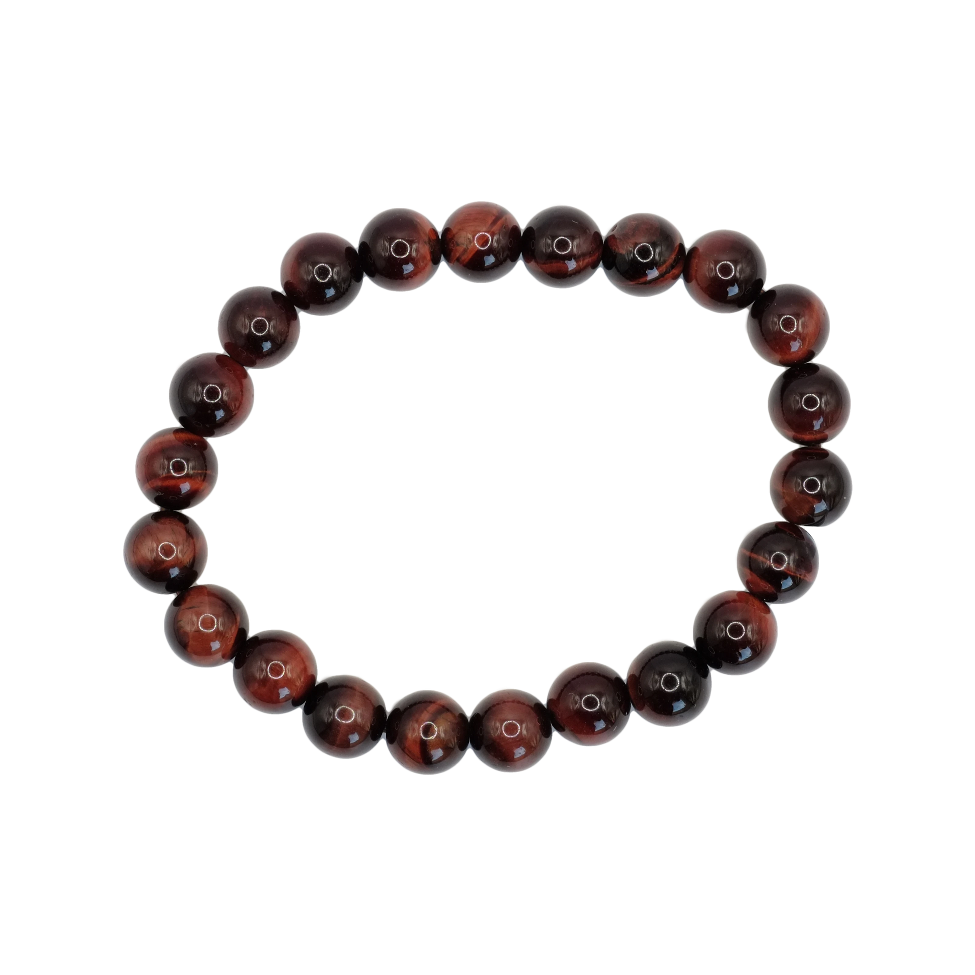 Bracelet boule en oeil de taureau d'Afrique du Sud de qualité AA