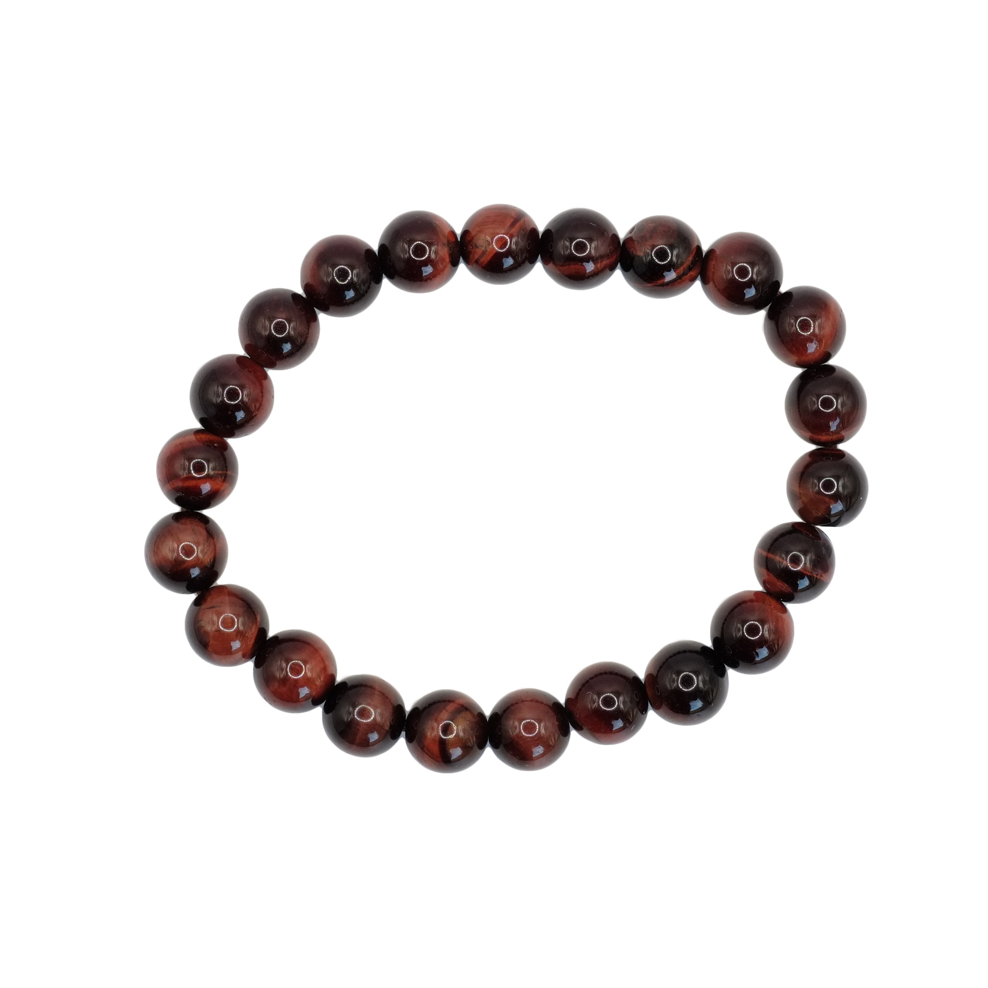 Bracelet boule en oeil de taureau d'Afrique du Sud de qualité AA.