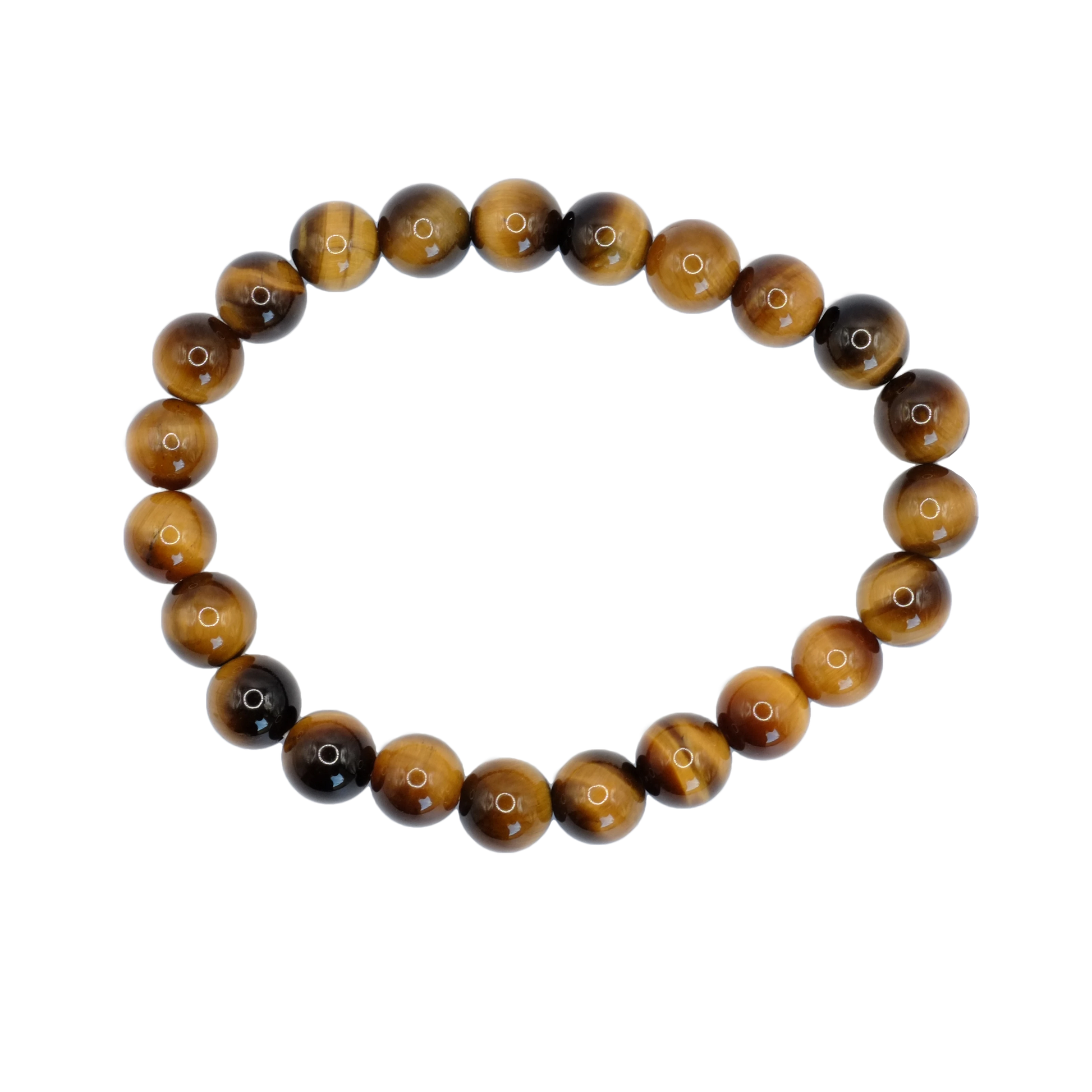 Bracelet boule en oeil de tigre d'Afrique du Sud de qualité AA