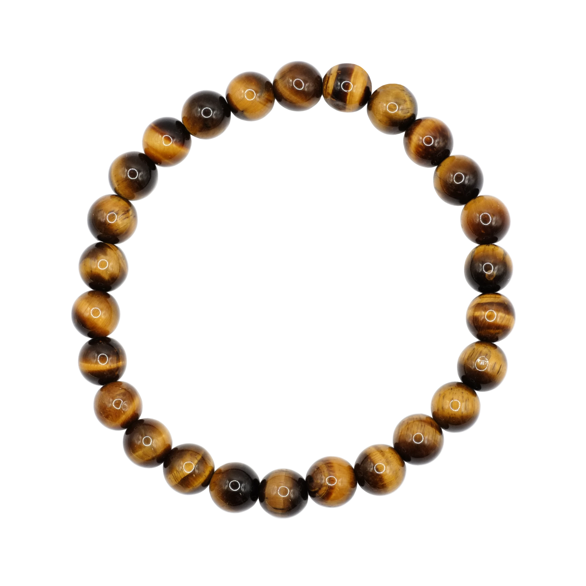 Bracelet boule en oeil de tigre d'Afrique du Sud de qualité AA - Taille 2