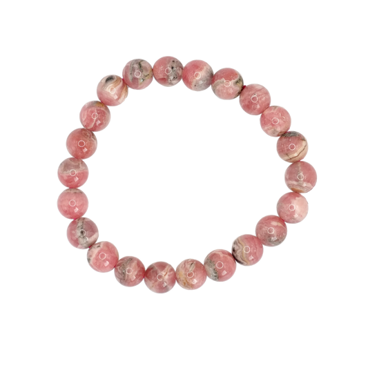 Bracelet boule en rhodochrosite d'Argentine de qualité A+