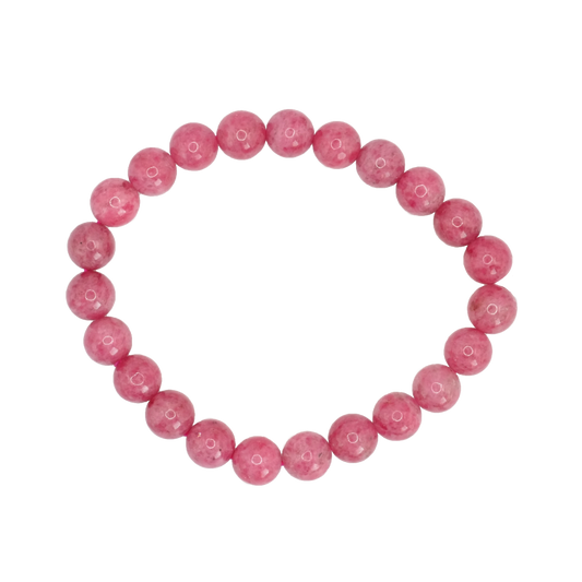 Bracelet boule en rhodonite du Brésil de qualité AA+