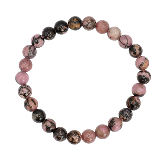 Bracelet boule en rhodonite de Madagascar de qualité AB - Taille 2