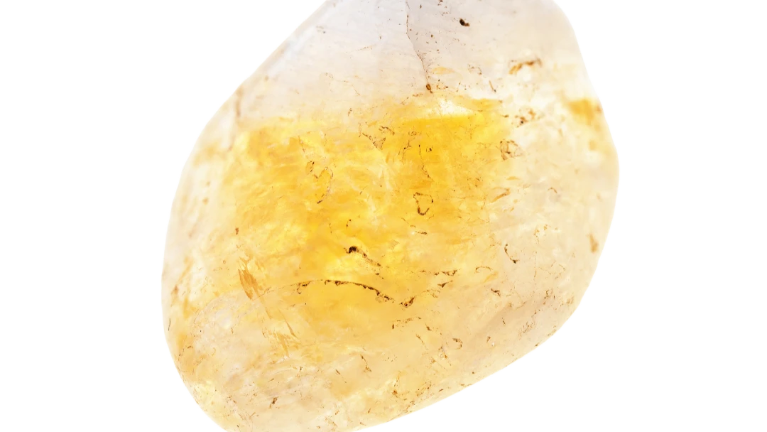 Photo d'une pierre roulée de citrine - Blog les vertus des pierres en lithothérapie