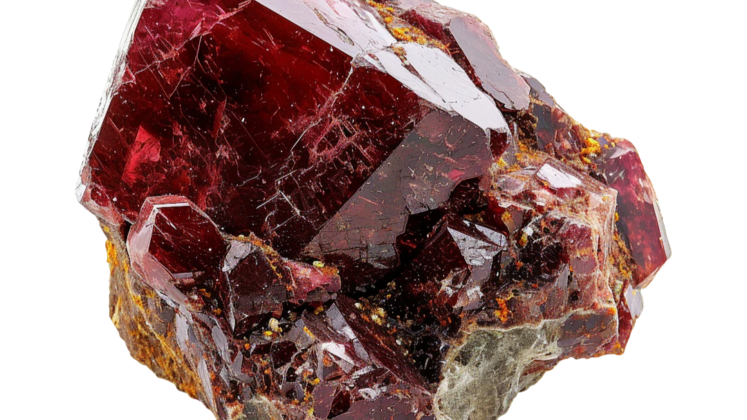 Photo d'une pierre de grenat rouge brute - Blog les vertus des pierres en lithothérapie