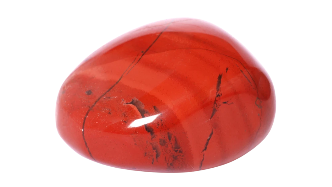 Photo d'une pierre roulée de jaspe rouge - Blog les vertus des pierres en lithothérapie