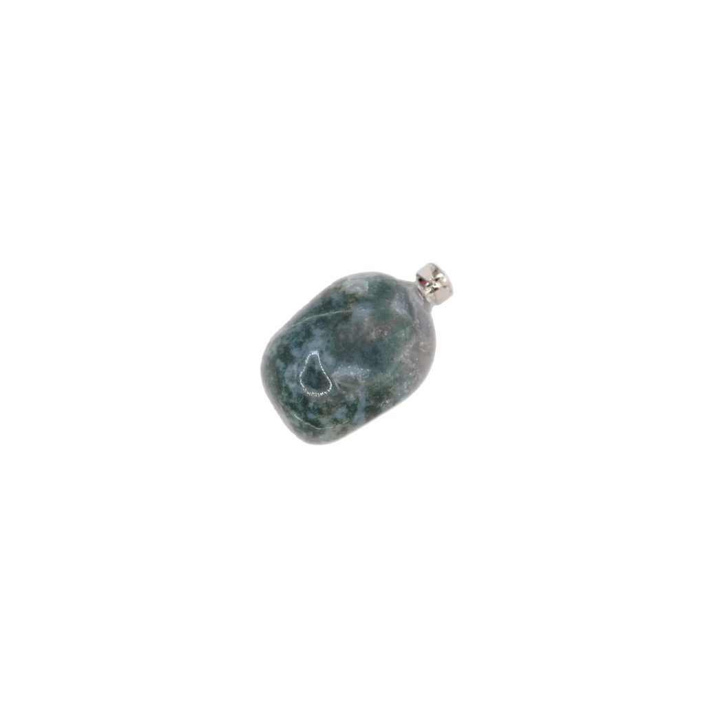 Pendentif pierre roulé en agate mousse du Brésil de qualité A