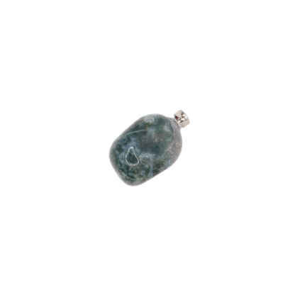 Pendentif pierre roulé en agate mousse du Brésil de qualité A