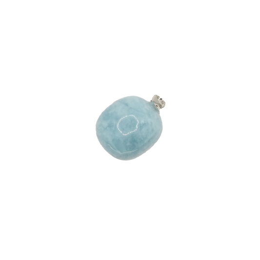 Pendentif pierre roulée en aigue-marine du Brésil de qualité AA